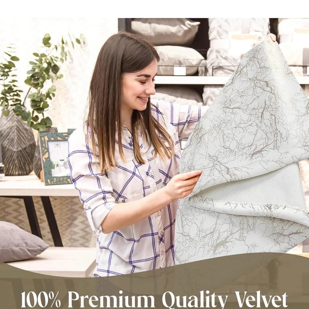 New Majestic Giftware Velvet Rectangle Tablecloth White With Gold Branch Print